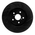 Dynamic Friction Co Brake Rotor - Drilled and Slotted - Black, Zinc Coated, Front Right 633-75033D